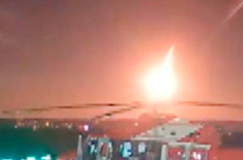 Səma cisminin alovlanması kameraya yaxalandı- Video