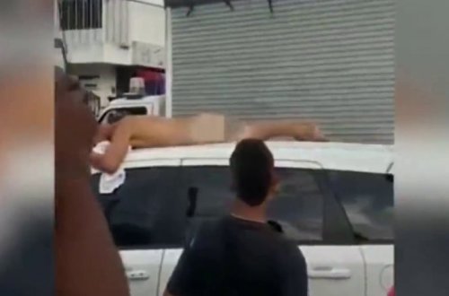 Qadın ona xəyanət edən ərini maşına bağladı, şəhərdə çılpaq gəzdirdi — VİDEO