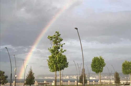 Bakı səmasında göyqurşağı - FOTO