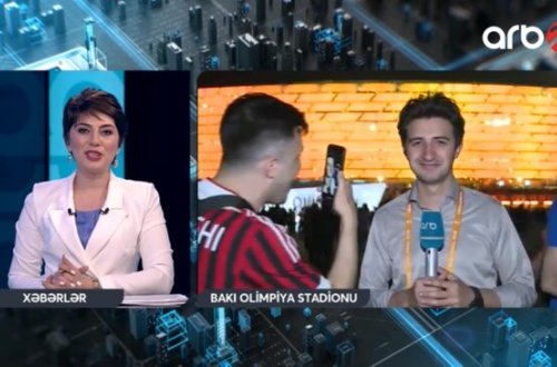 İngilis azarkeşlər Bakıda jurnalistə çətin anlar yaşatdı - VİDEO