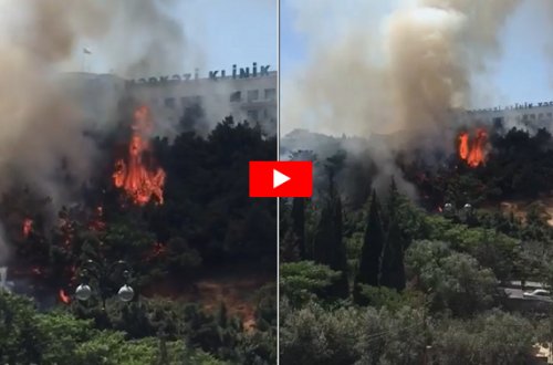 Mərkəzi Klinikanın qarşısında dəhşətli yanğın – VİDEO – SON DƏQİQƏ