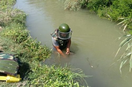 Samuxda su kanalından aviabomba tapıldı - FOTO