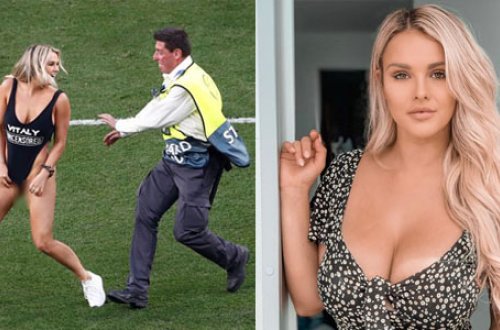 ÇL-in finalında meydana yarıçılpaq çıxan qızdan daha bir şok addım - FOTOLAR