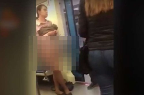 Metroda yarıçılpaq qadını görənlər ŞOK-a düşdülər - VİDEO