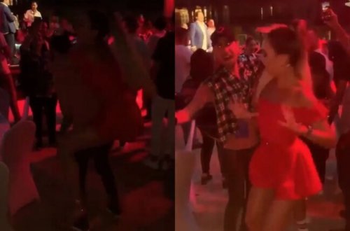 Rusiyalı aparıcı Azərbaycan mahnısına oynayarkən - Video