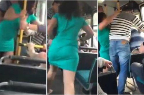 Qısa şort geyinən qızı sürücü avtobusdan düşürdü - Çox qısa geyinmisən - FOTO