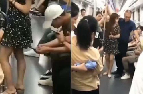 Metroda ürək bulandıran hadisə: qızın ətək altı şəkillərini çəkmək istədi - FOTO + VİDEO