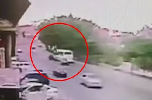 Rəisin qardaşı oğlunun qəza anı - Video