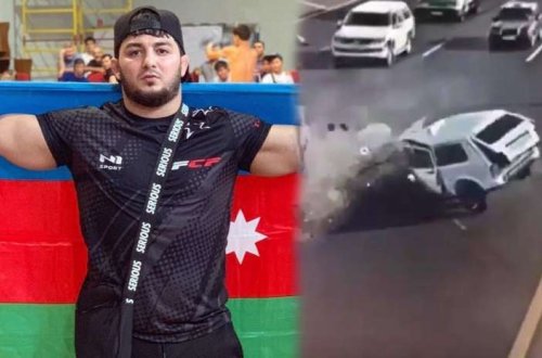 Dünya çempionumuz Fərhad Poladovun düşdüyü qəzadan yeni görüntü - VİDEO