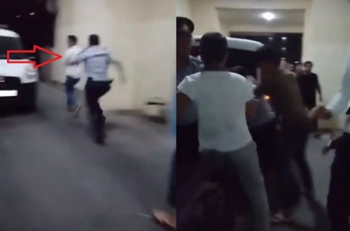 Bakıda sevdiyi qıza etdiyi jestə görə döyülən gəncin sürprizinin görüntüsü - VİDEO