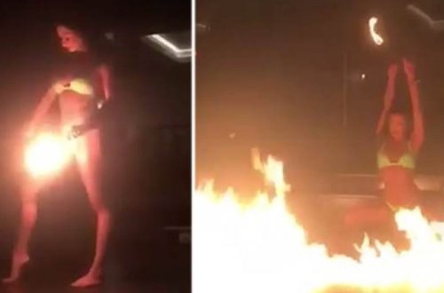 Стриптизерша устроила пожар на сцене ради победы в конкурсе – ВИДЕО