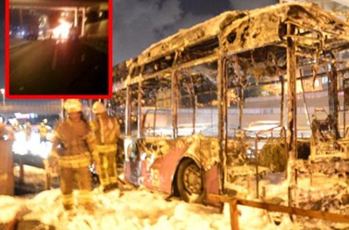 Sərnişin avtobusunun külə döndüyü an - VİDEO