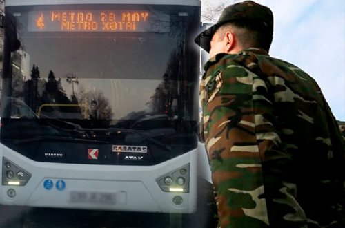 Bakıda avtobus sürücüsü əsgəri təhqir etdi: 