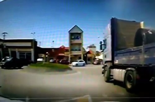 Bakı yük maşını ilə avtoxuliqanlıq edib həyəcan yaradan şəxs saxlanılıb - VİDEO