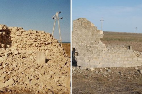 Bakıda özəl şirkət tarixi abidəni yerlə-yeksan etdi (FOTOLAR)