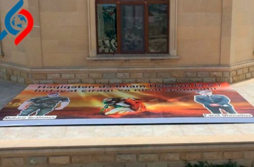 Polis məscidin divarından Mübariz İbrahimovun şəklini sökdürdü - Video