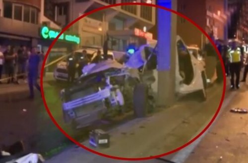 Dəhşətli qəza: avtomobil parçalandı, sürücü isə havada 