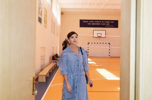 Mehriban Əliyeva Kürdəxanıda 113 nömrəli məktəbdəki şəraitlə tanış oldu - FOTO