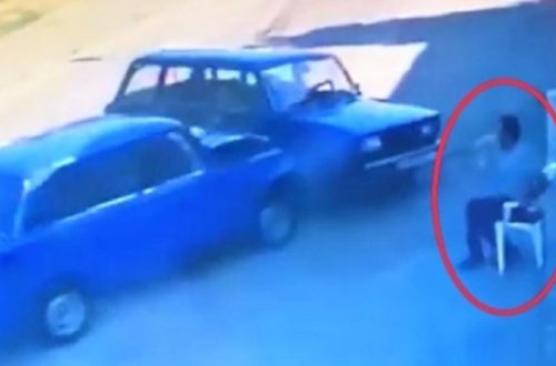 Bu hadisə Azərbaycanda baş verib — Son anda xilas ola bildi - VİDEO