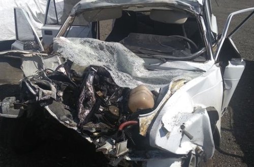 Masallıda ağır qəza: polis kapitanı öldü - FOTO