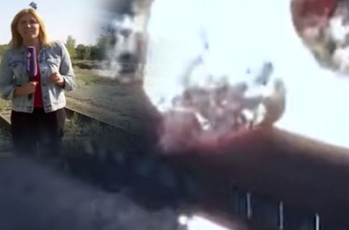 Xoşqədəm Hidayətqızı şok görüntülər yaydı - Ermənilər Azərbaycana gələn qatarı partladıblar (VİDEO)