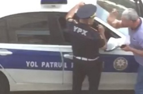 Bakıda sürücü yol polisini vurdu — DİQQƏT SÖYÜŞ VAR - VİDEO (+18)