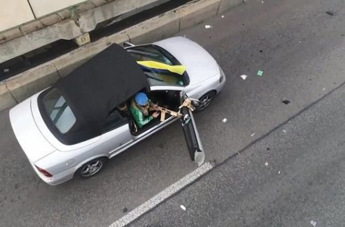 Keçmiş əsgər polisə məxsus PUA-nı vurub çaya saldı - FOTO/VİDEO