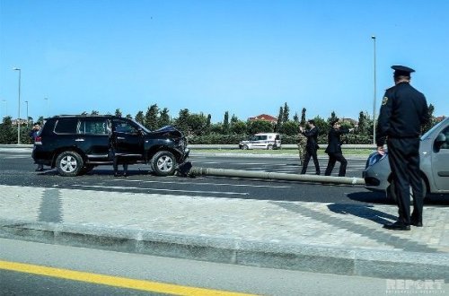 Bakıda qəza: DİN-in müşahidə kamerası yararsız hala düşdü