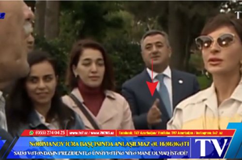 Prezidentlə sakinlərin söhbətində Abdin Fərzəliyevdən anlaşılmaz əl hərəkəti – VİDEO