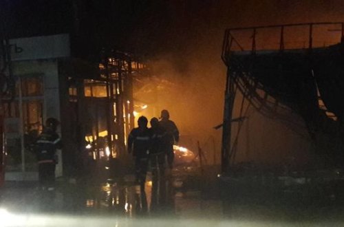 Во время пожара в ТЦ 