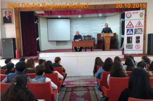 Şəki Dövlət Yol polisinin tələbələrlə növbəti görüşü - VİDEO