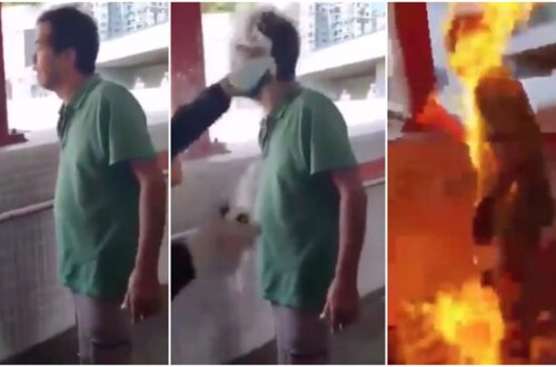 Kişinin üstünə benzin töküb diri-diri yandırdılar - 18+ VİDEO