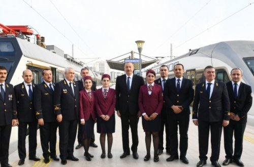 Президент Ильхам Алиев принял участие в открытии железнодорожной станции «Пиршаги» - ОБНОВЛЕНО - ФОТО