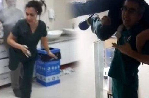 Həkimlərin iş vaxtı cinsi əlaqədə olduğu xəstəxanada daha bir biabırçılıq - VİDEO - FOTO