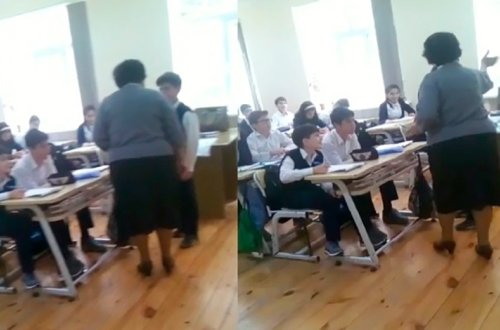 Bakıda müəllim şagirdi döyüb - VİDEO