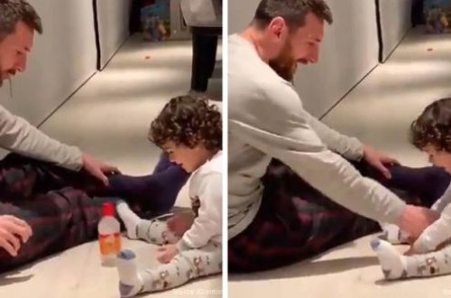 Messinin kiçik oğlu ilə oyunu maraqla qarşılandı - VİDEO