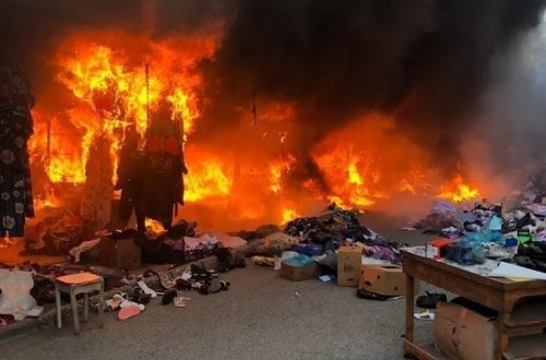 Sabunçu bazarında güclü yanğın - VİDEO