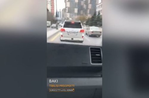 Bakıda sürücü təcili tibbi yardım maşınına yol vermədi - VİDEO