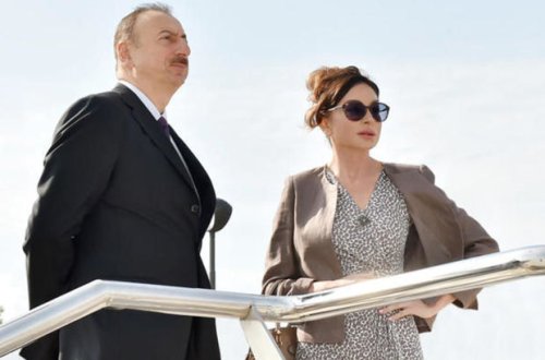 Ильхам Алиев и Мехрибан Алиева в Шамахы