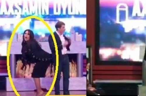 Azərbaycan efirində biabırçılıq: Müğənni erotik hərəkət etdi,aparıcı utandı (VİDEO)