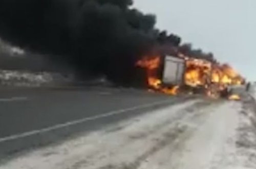 Orenburqda dəhşətli qəza: Qırğızıstan vətəndaşları diri-diri yandı – VİDEO