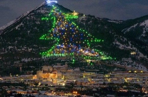 В Италии зажгли самую большую елку в мире - ВИДЕО