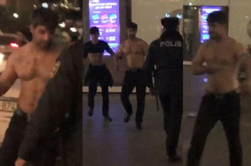 Bakıda yarıçılpaq bıçaqlı şəxslər insanlara belə hücum etdi - VİDEO