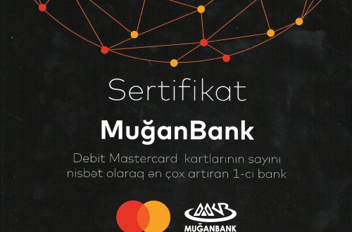 ОАО «Муганбанк» был награжден международной платежной системой «Mastercard»
