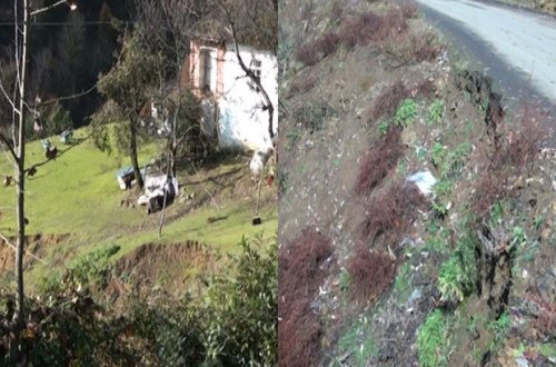 Astarada torpaq sürüşməsi: Naringi və limon ağacları torpaq altında qaldı - FOTO