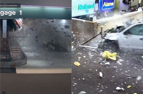 Polisdən qaçarkən aeroportun yük bölməsinə girdi - VİDEO