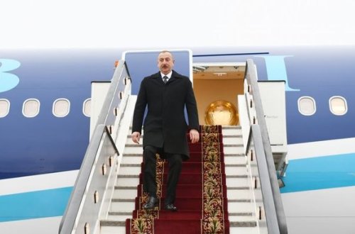 İlham Əliyev Rusiyaya səfərə getdi - FOTO