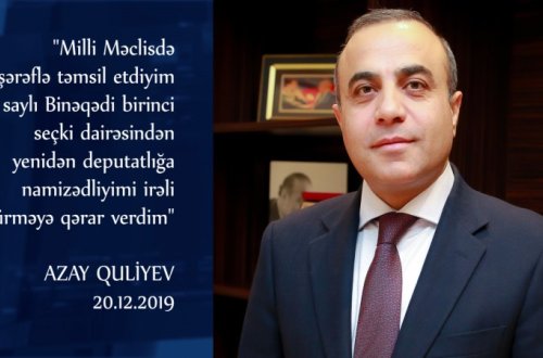 Azay Quliyev deputatlığa namizədliyini yenidən 8 saylı dairədən irəli sürür - FOTO