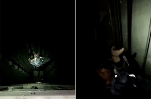 Рабочий в рукавицах упал с 30-го этажа и остался невредим - ВИДЕО