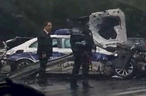 Azərbaycanda yol polisləri qəzaya düşdü (VİDEO)